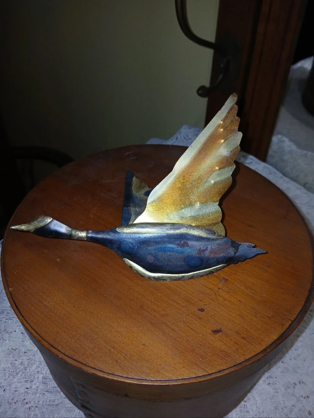 Vintage Metal Flying Duck Wall Art